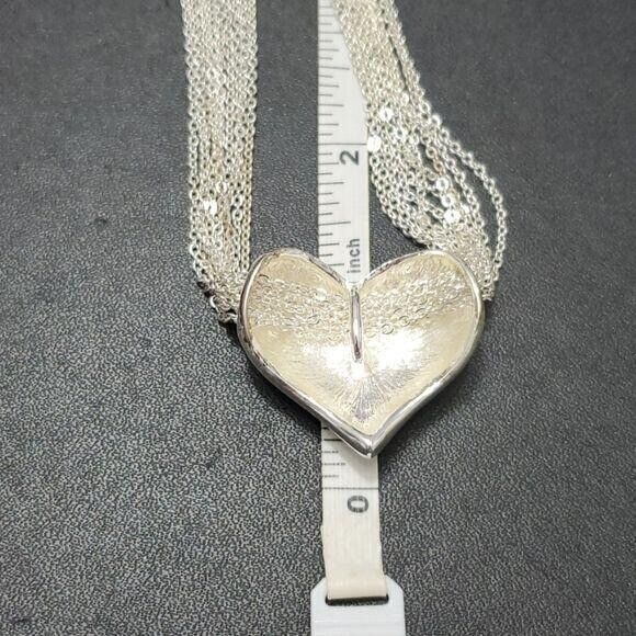 *Sale* Avon silver tone heart necklace & earring set - Picture 4 of 12